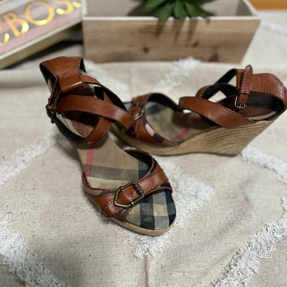Authentic Burberry Platform Espadrilles Sandals - image 1